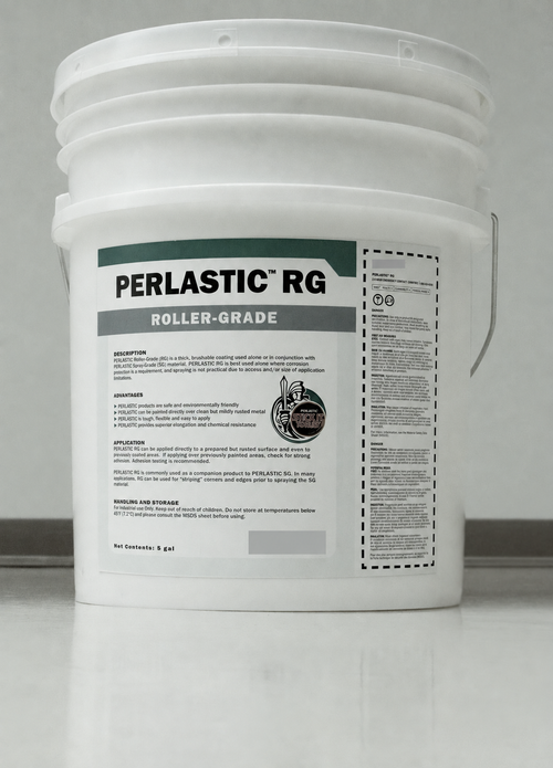 Perlastic RG pail with product label visible and old CETCO branding covered