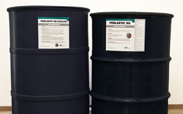 Perlastic SG spray grade and catalyst system packaging